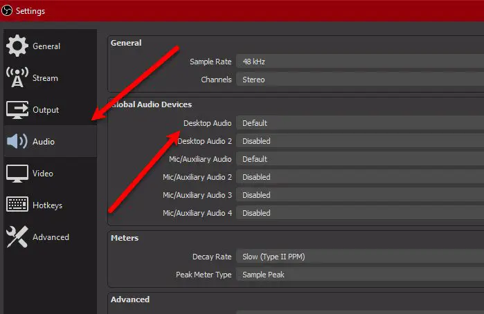 Desktop Audio Default