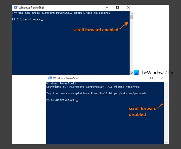 Désactiver Le Défilement Vers L'avant Cmd Powershell