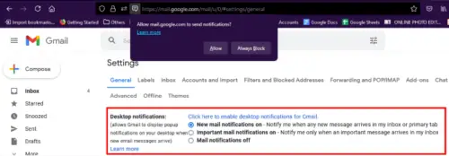 gmail chat notifications desktop windows 10