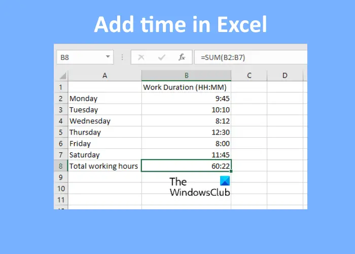 How To Add Or Sum Time In Microsoft Excel