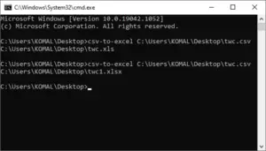 Convert Csv To Excel (xls Or Xlsx) Using Command Line In Windows