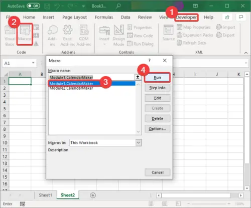 How to create a Calendar in Excel