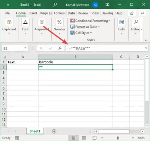 How to create Barcode in Excel