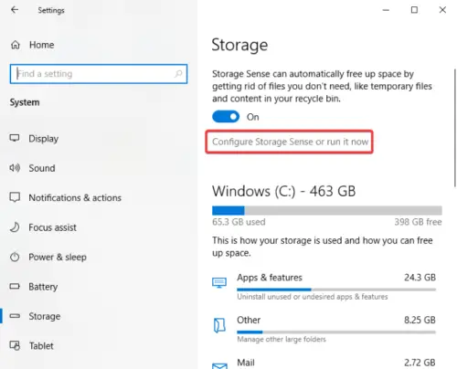 Stop or Make Storage Sense delete files from Downloads folder