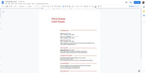 Best Resume Templates for Google Docs to create professional CV