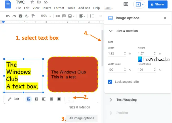 set size rotation text wrapping
