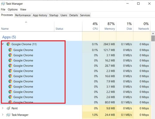 How to stop multiple Chrome processes from running in Task Manager