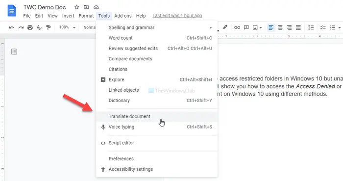 How To Translate Google Docs Documents Into Any Language