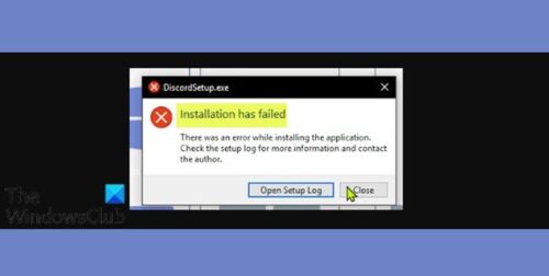 there was an error while installing the application