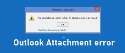 Outlook Attachment error The attempted operation failed