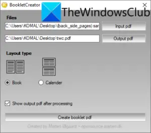 create booklet windows