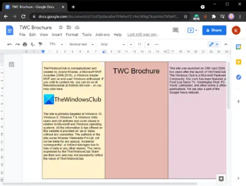 How To Make A Brochure In Google Docs