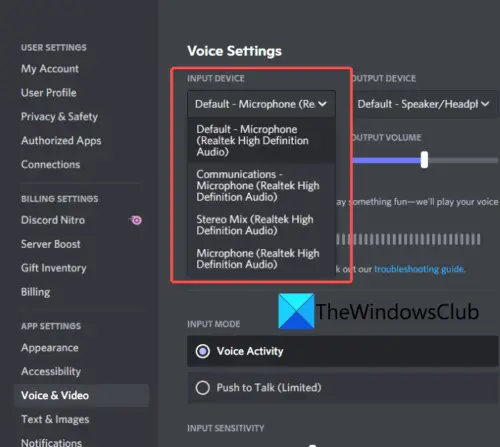 Fix Discord Mic not working in Windows 11/10