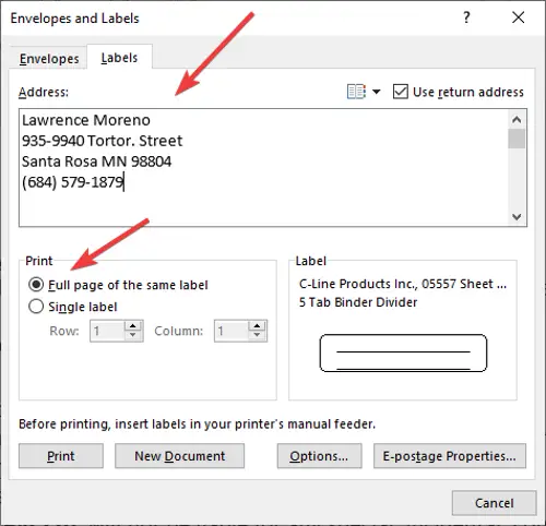 How To Create And Print Address Labels In Windows 11 10