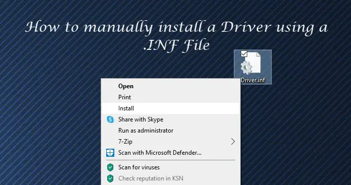 install sys file without inf