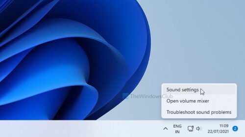 How to open Sound Settings on a Windows 11/10 computer