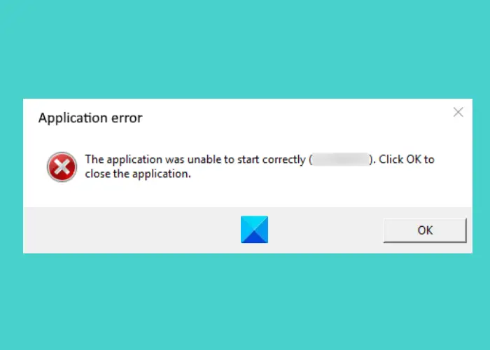 the application was unable to start