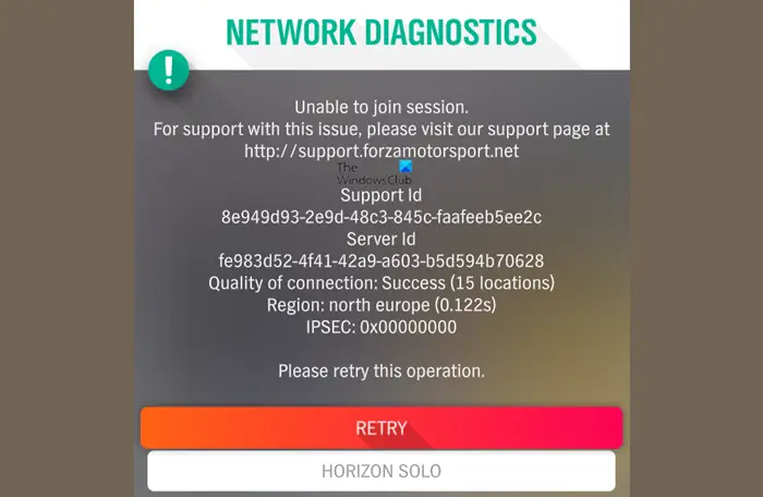 Forza Horizon 4 IPSEC Error