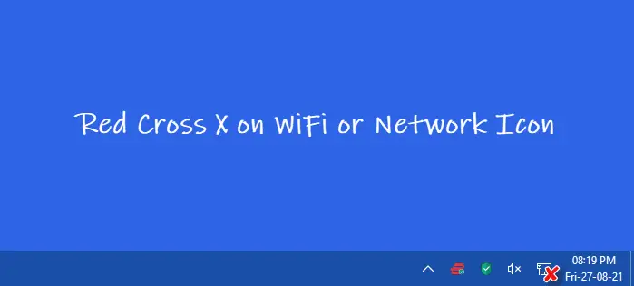 Red Cross X on WiFi or Network Icon