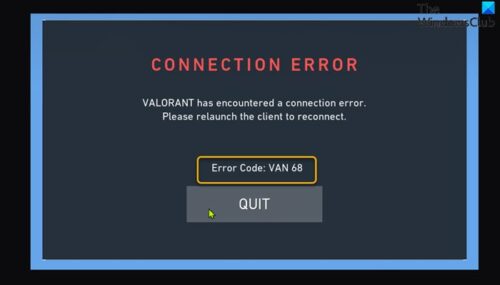 VALORANT Connection Error VAN 135, 68, 81 On Windows PC