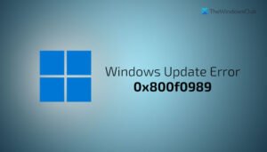 Ошибка 0x800f0989 при обновлении windows 10