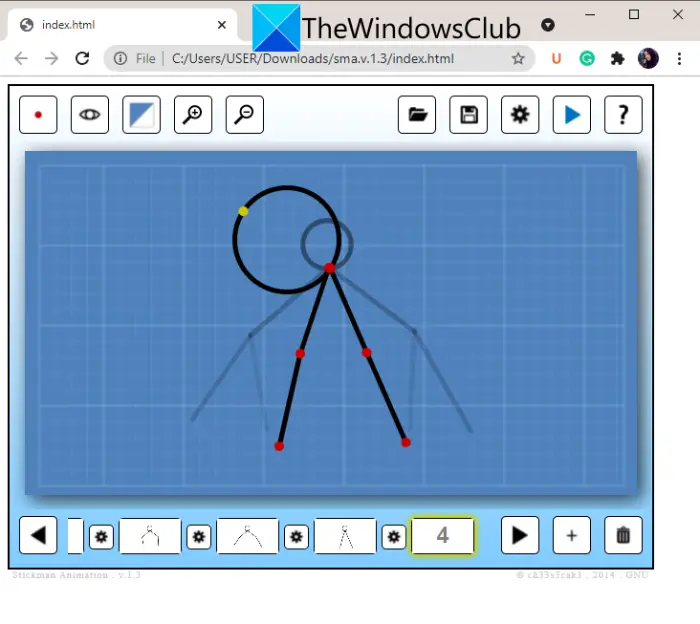 stick figure animator with interpolation