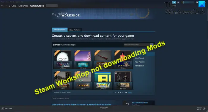 steam not fully downloading workshop content