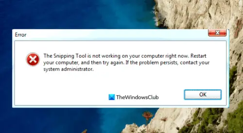 The Snipping Tool Is Not Working On Your Computer Right Now