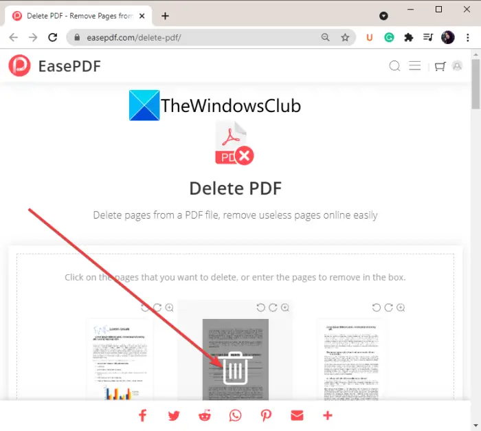 Delete pages from pdf