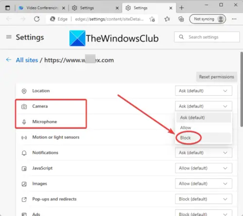 Stop Chrome, Edge, Firefox from accessing Webcam or Mic in Windows 11