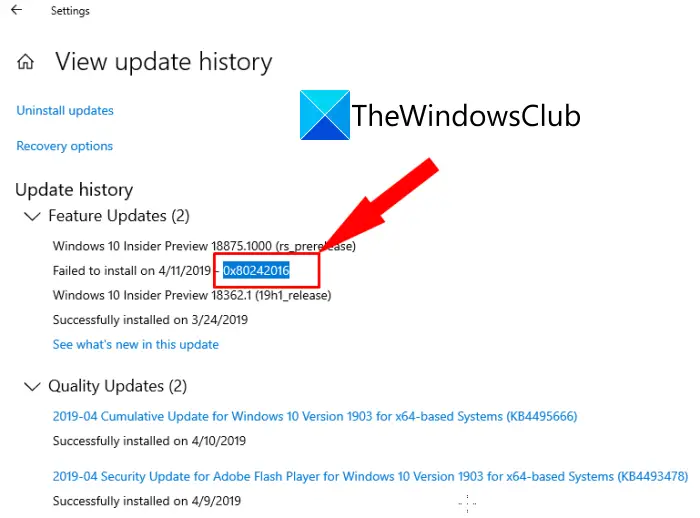 How to fix Windows Update error 0x80242016