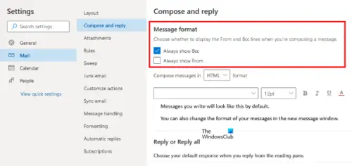 bcc option missing in outlook for mac?