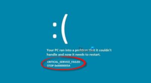 Ошибка critical service failed windows 8