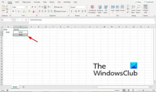 How to use ISNONTEXT function in Excel