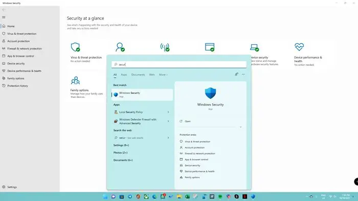 Windows-Sicherheit Funktioniert Nicht In Windows