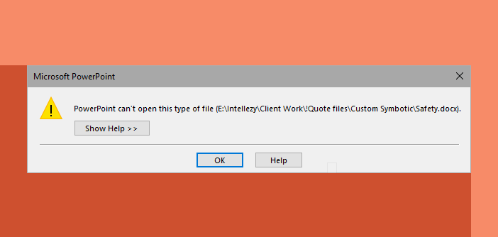 can't open presentation