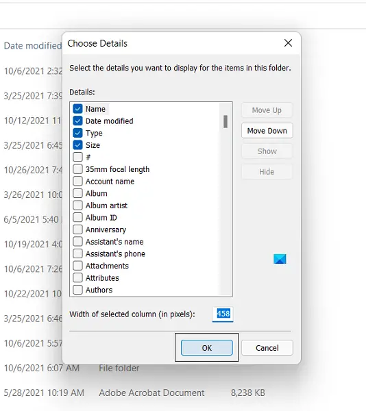 How To Change The Column Width Size Of File Explorer In Windows 11 10