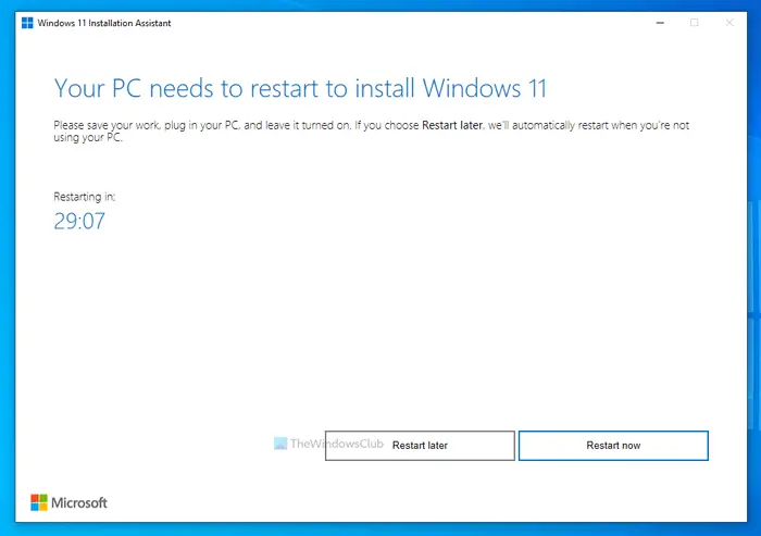 Windows 11 Installation Assistant 1.4.19041.3630 downloading