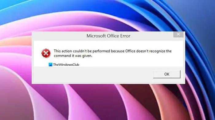 Office doesn't recognize the command