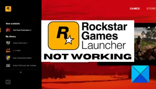 rockstar games launcher not responding on startup.