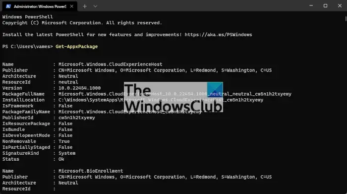 Windows Powershell Windows 11 Apppackage 1