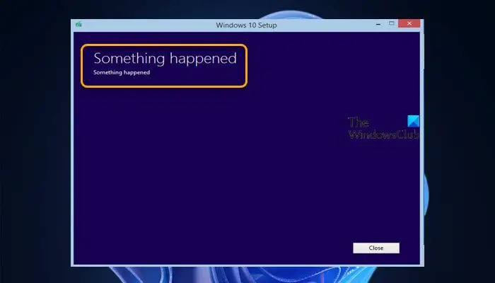 Something Happened Windows Setup error