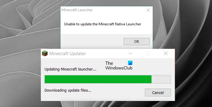 Unable To Update The Minecraft Native Launcher