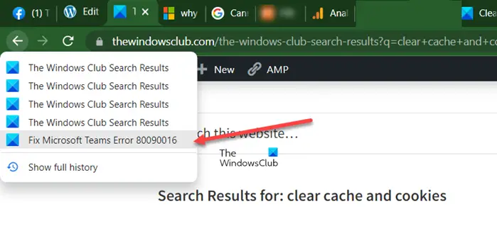 Browser Back Button not working on Windows PC
