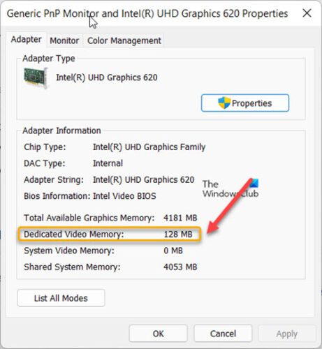 How to check how much Video RAM (VRAM) you have in Windows