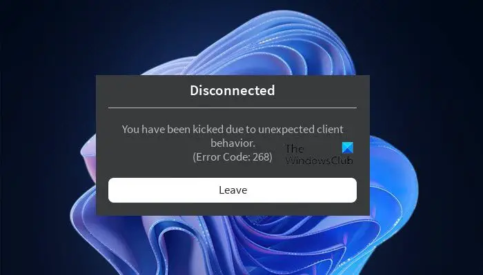 You have been kicked due to unexpected client behavior - ROBLOX