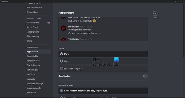 How to change Discord Background