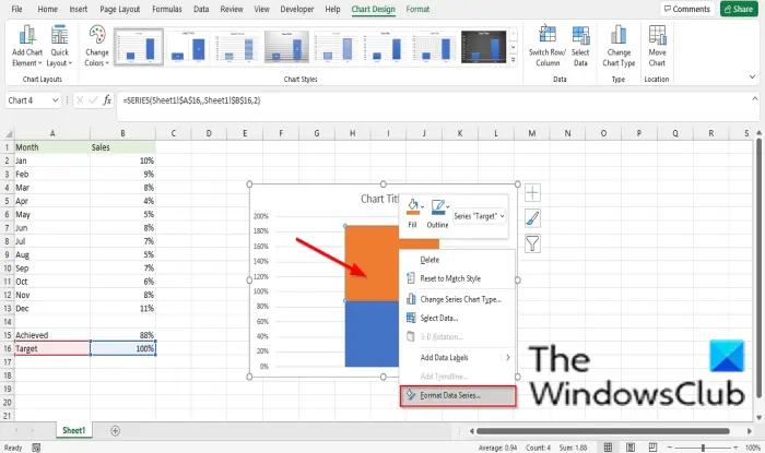 How To Create A Thermometer Chart In Excel