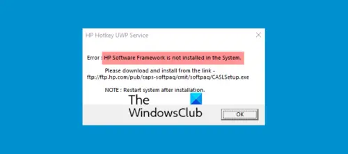 Платформа hp software framework не установлена или не запущена