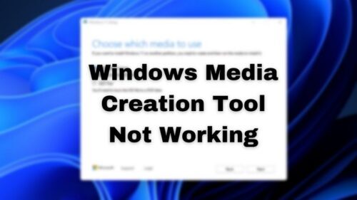 Windows Media Creation Tool not working